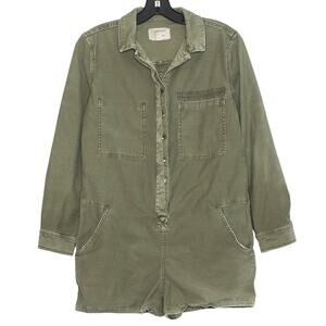 Current Elliott Military Utility Cargo Army Romper Green Size 0 Workwear Boho